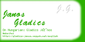 janos gladics business card